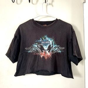 Harley Davidson mens L cropped tee